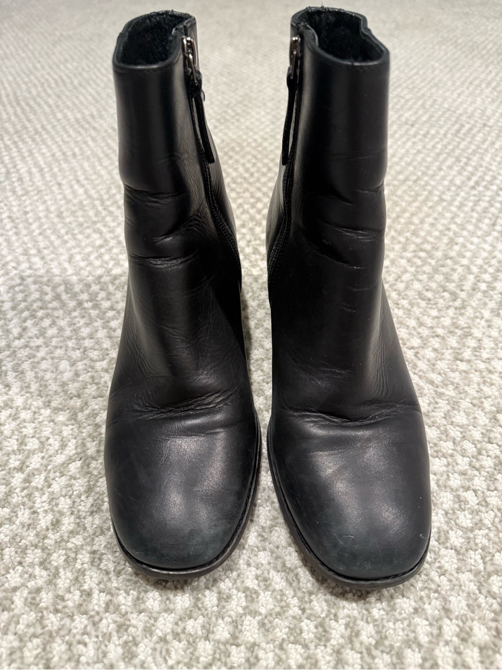 Black leather boots